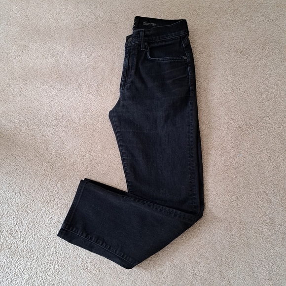 7 for All Mankind Slimmy Jeans Men's 29 Black Luxe Performance Slim Straight Leg - Picture 16 of 16
